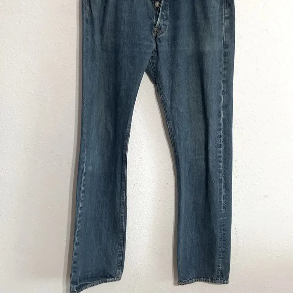 501 Levi’s Strauss Men Button Fly Straight Leg Denim Jeans Size 36X34